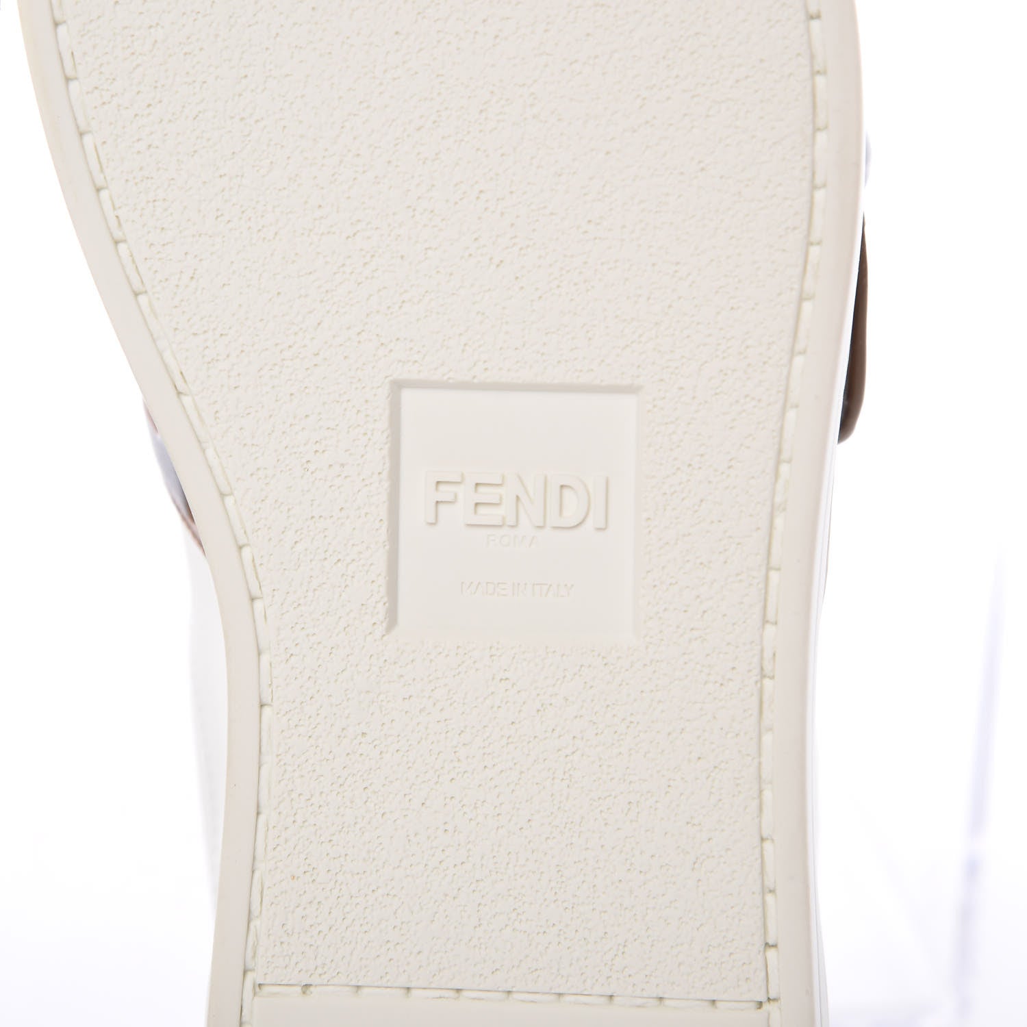 Fendi Vitello FF Embossed Pearland Slip On Sneakers 36 White Tobacco Moro 6 of 9