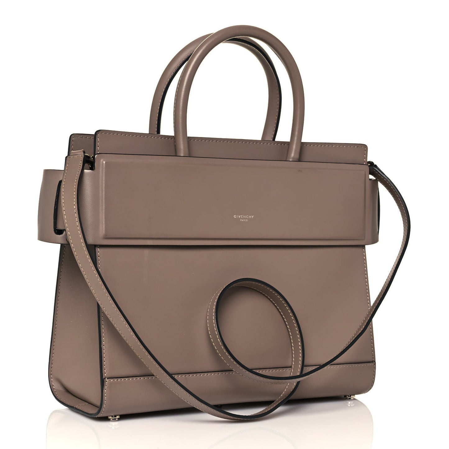 Smooth Calfskin Small Horizon Satchel Linen