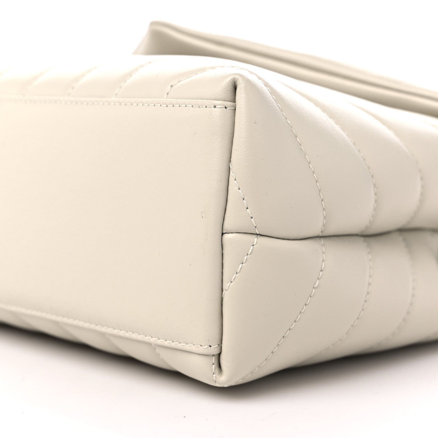 Saint Laurent Calfskin Y Quilted Monogram Small Loulou Chain Satchel Crema Soft 9 of 12