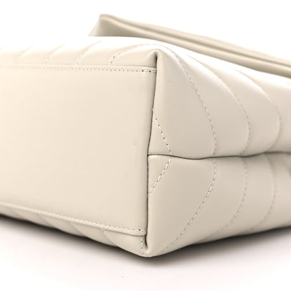 Saint Laurent Calfskin Y Quilted Monogram Small Loulou Chain Satchel Crema Soft 9 of 12