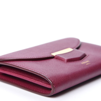 Celine Grained Calfskin Medium Trotteur Multifunction Flap Wallet Plum 7 of 8