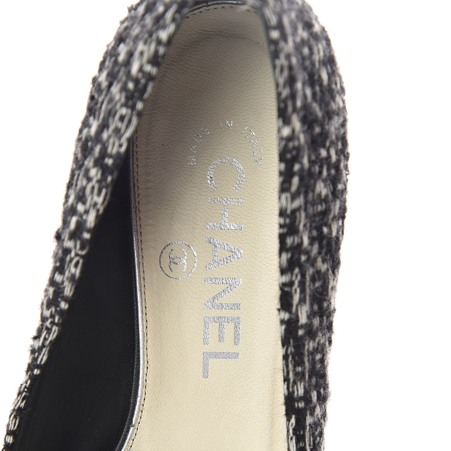 Chanel Tweed Camellia Ballerina Flats 36 Black 5 of 8