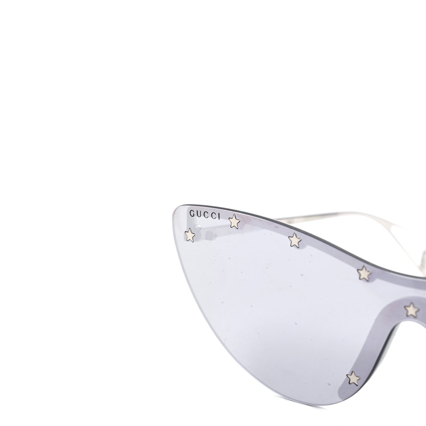 Metal Rimless Star Studded 90mm Cat Eye GG0666S Sunglasses Mirror Silver