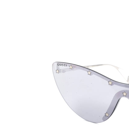Gucci Metal Rimless Star Studded 90mm Cat Eye GG0666S Sunglasses Mirror Silver 7 of 7