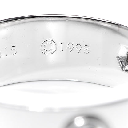 Cartier 18K White Gold 3 Diamond 5.5mm LOVE Ring 47 4.25 5 of 5