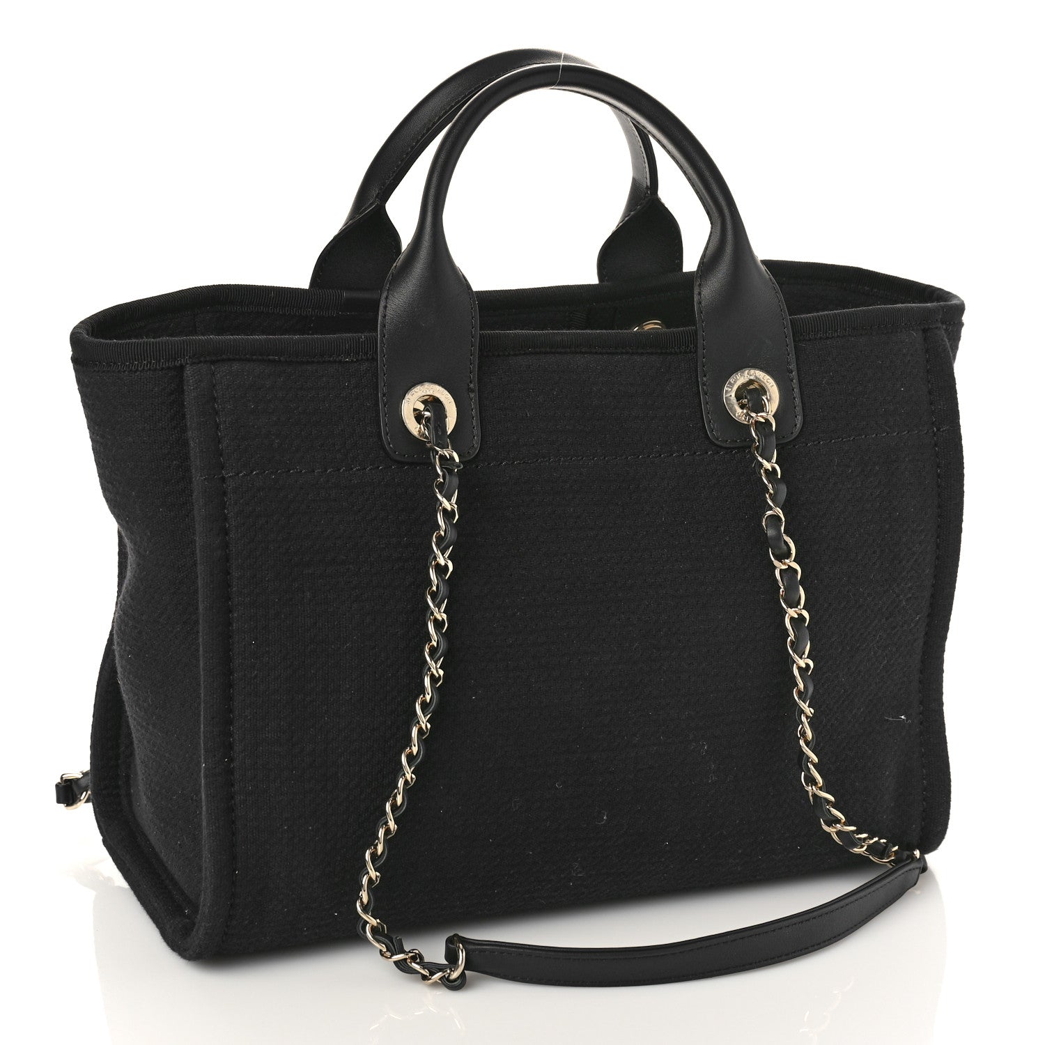 Chanel Mixed Fibers Small Deauville Tote Black 4 of 10