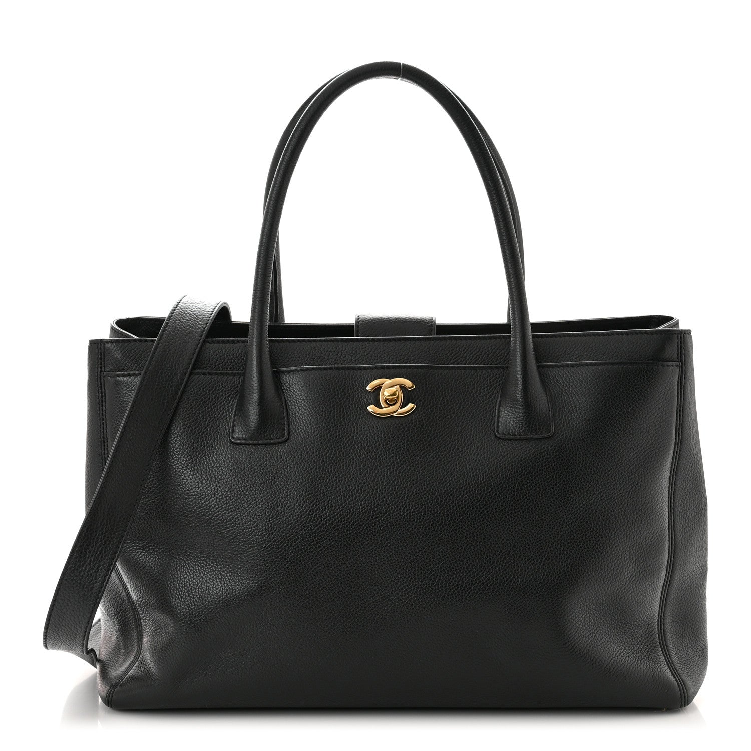 Chanel Calfskin Cerf Executive Shopper Tote Black 1 of 10