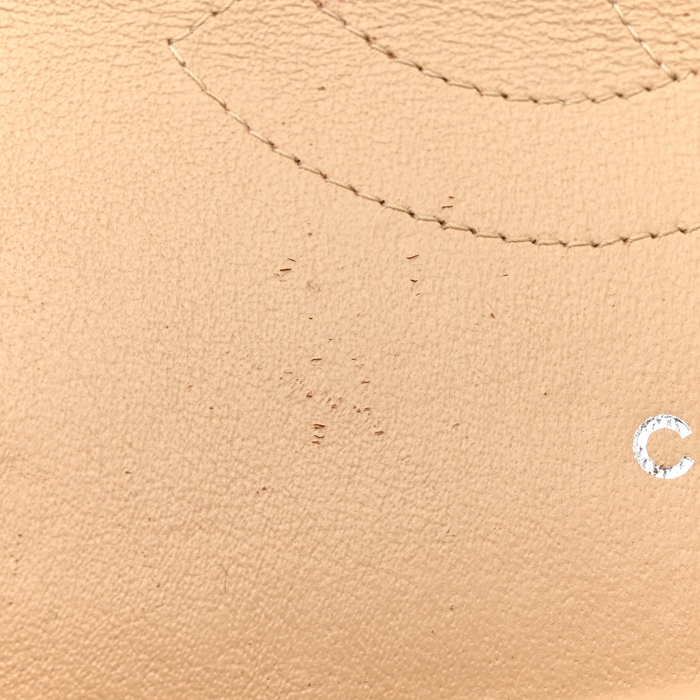 Caviar Quilted Jumbo Double Flap Light Beige