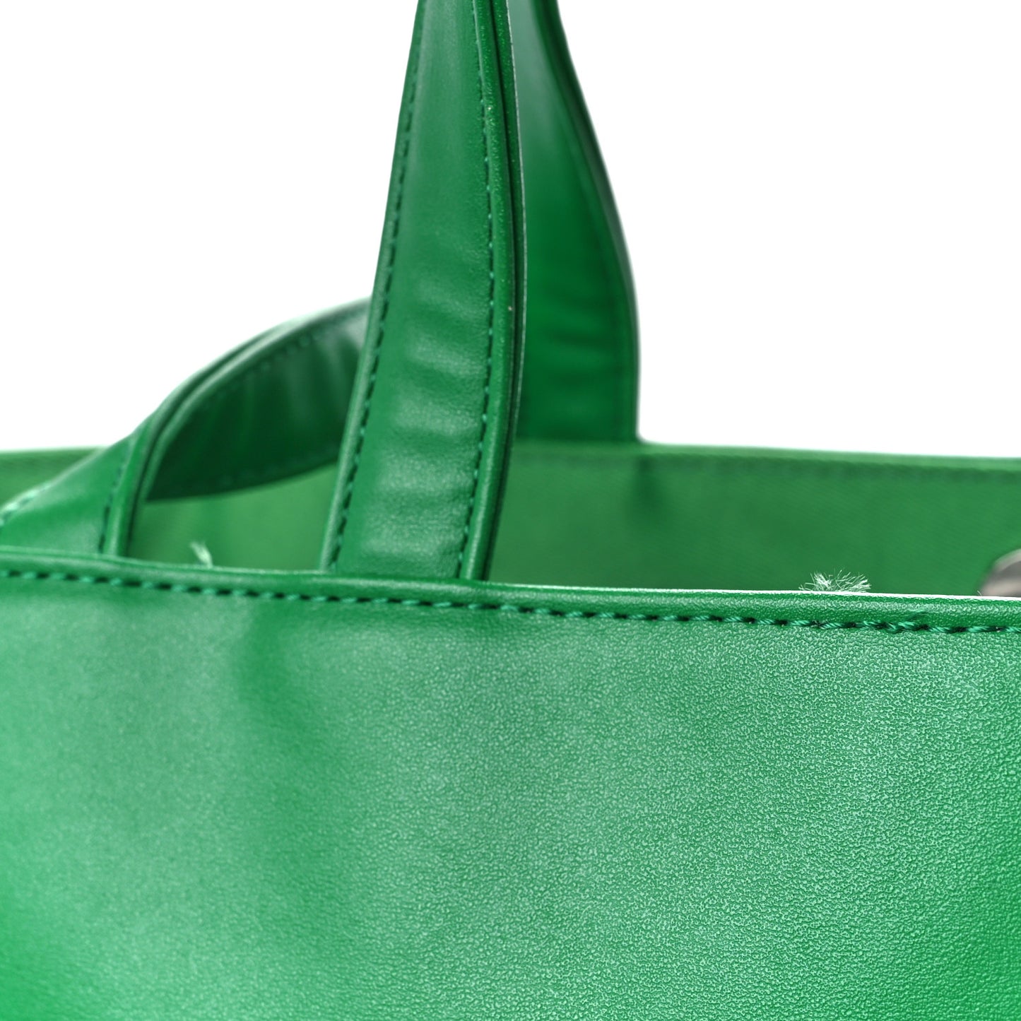 Vegan Leather Medium Shopping Bag Greenscreen