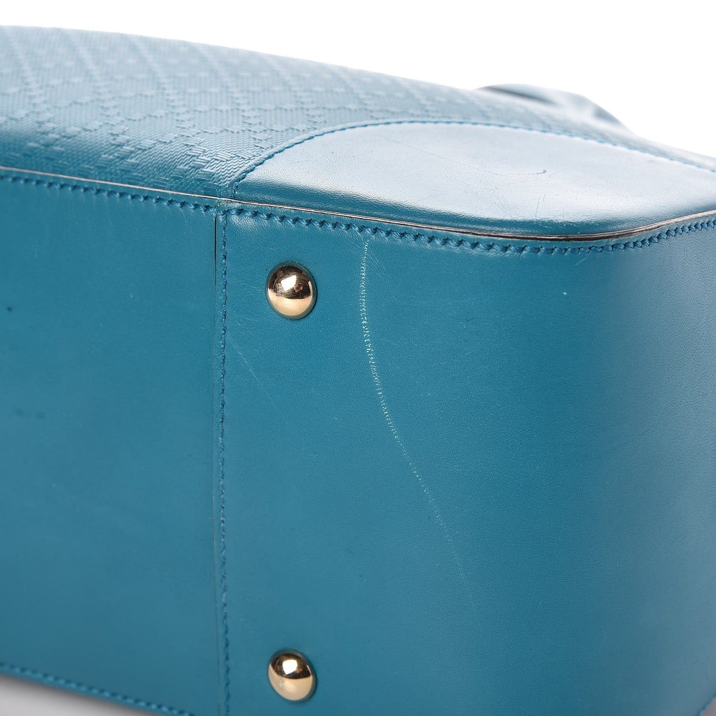 Calfskin Bright Diamante Top Handle Bag Deep Cobalt