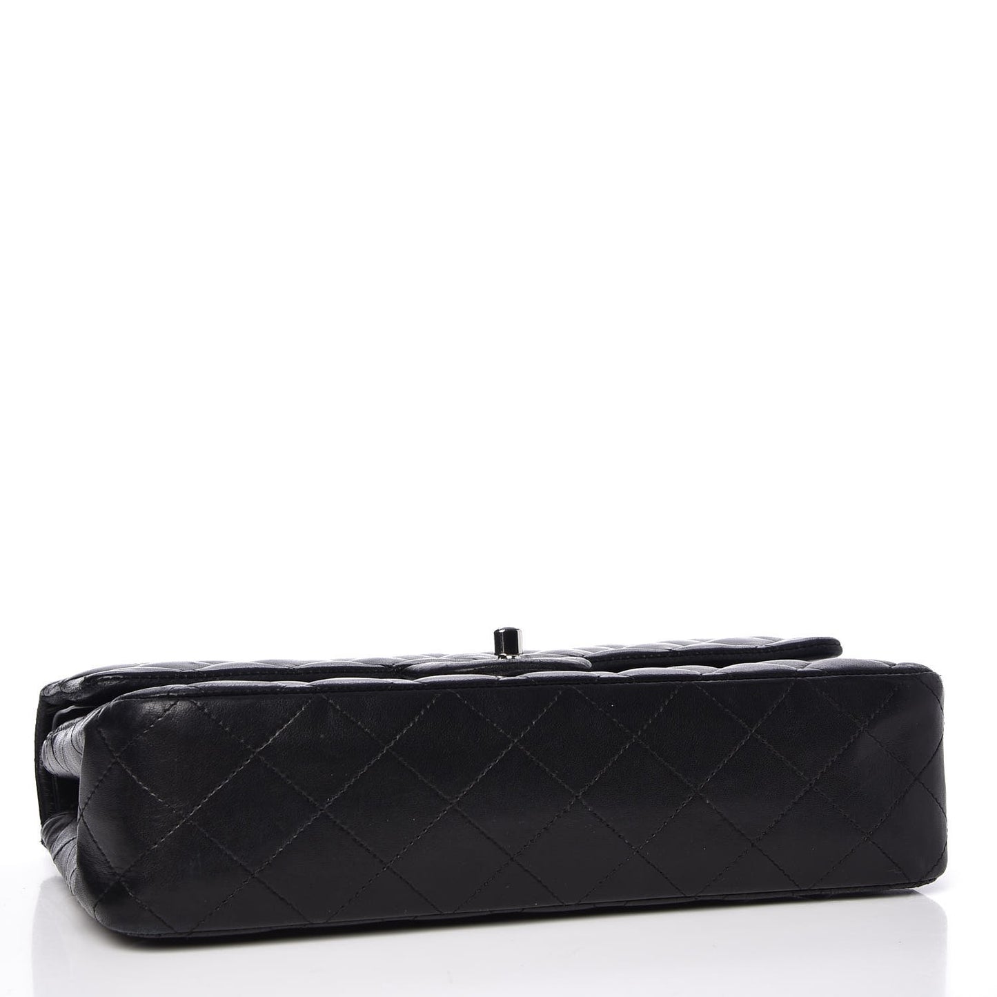 Lambskin Quilted Medium Double Flap Black