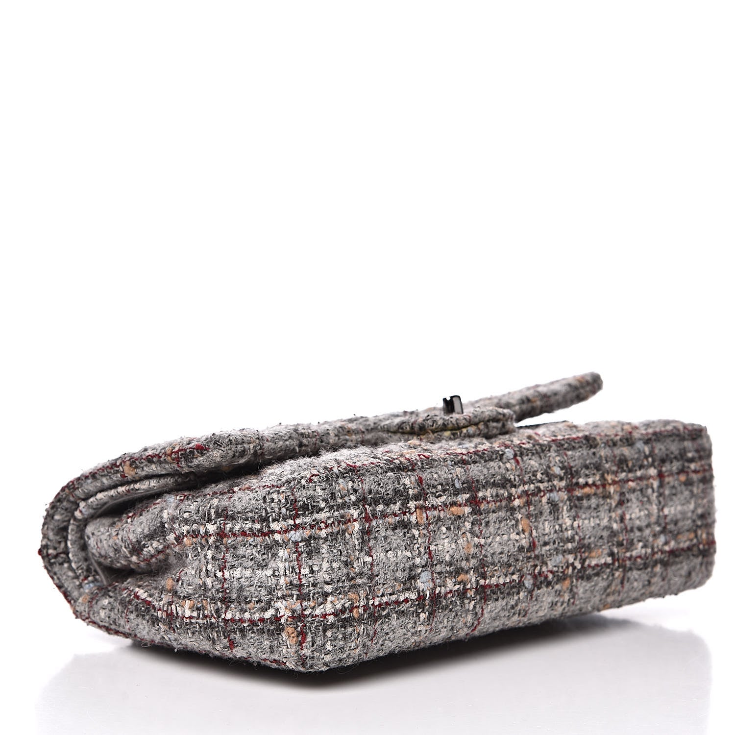 Chanel Tweed Quilted Medium Double Flap Grey Multicolor 4 of 12
