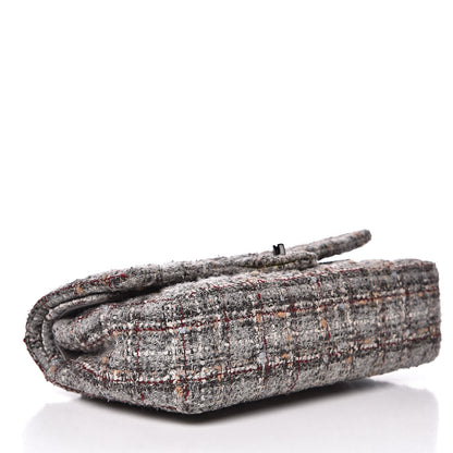 Chanel Tweed Quilted Medium Double Flap Grey Multicolor 4 of 12