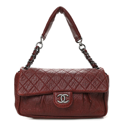 Chanel Distressed Lambskin Lady Braid Flap Burgundy 1 of 9