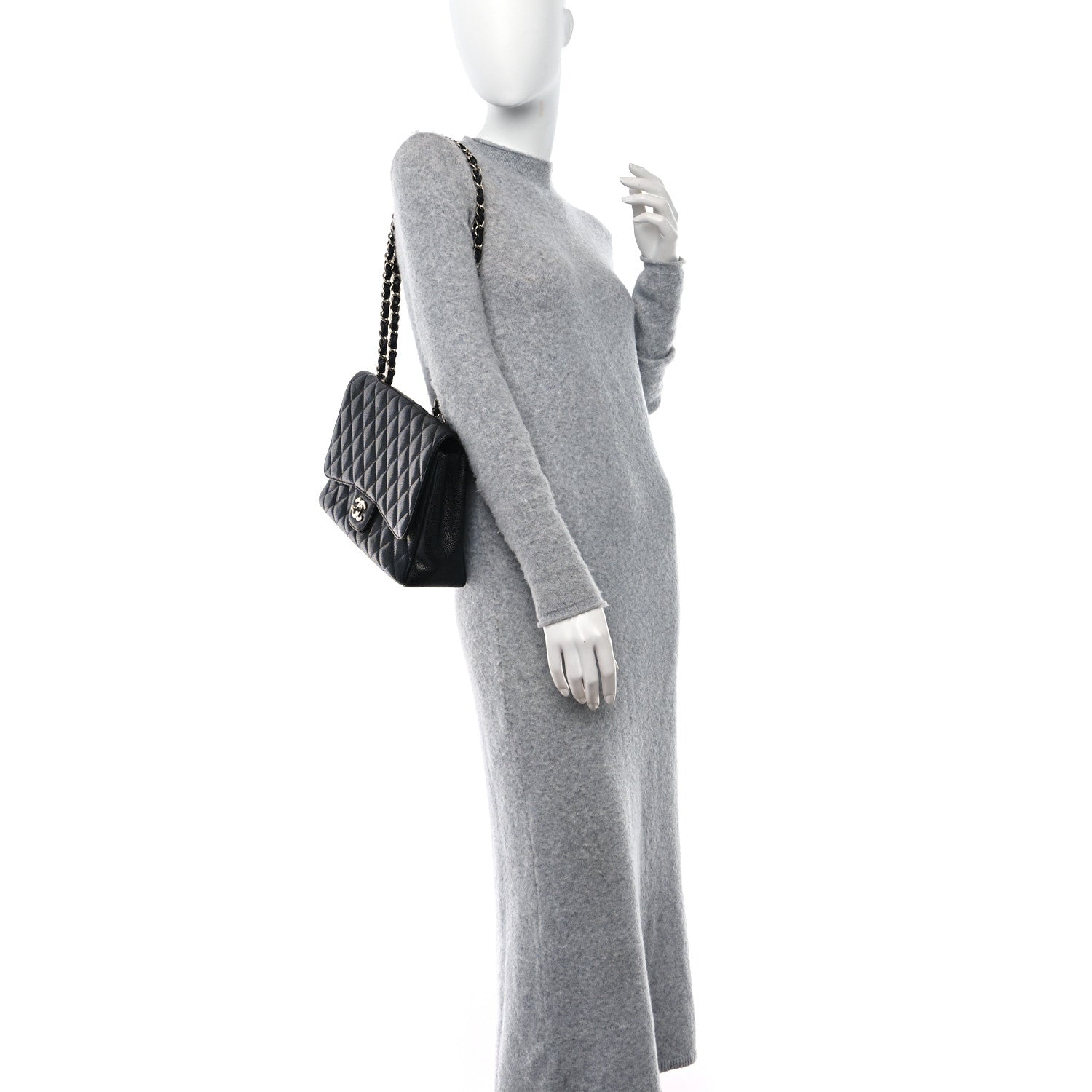 Chanel Caviar Quilted Jumbo Single Flap Black 2 of 9