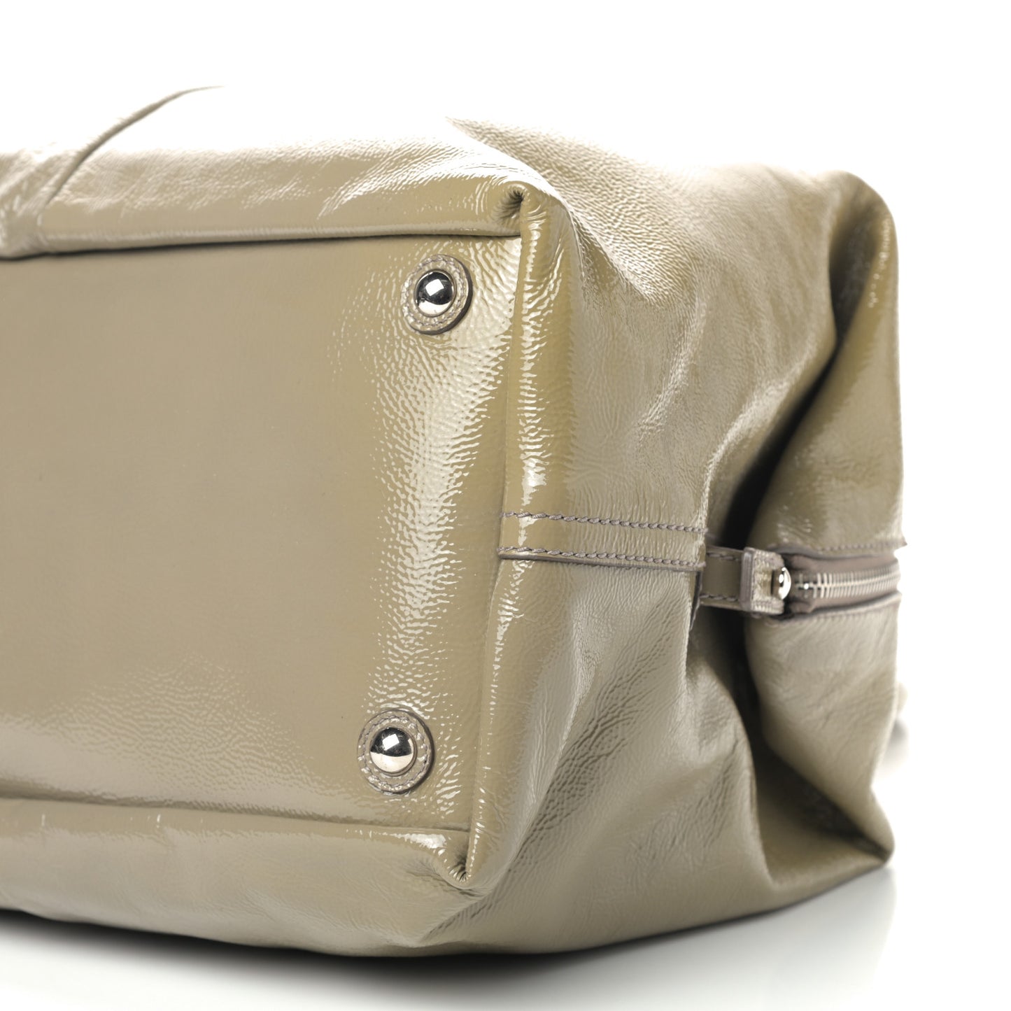 Textured Patent Medium Easy Sac Taupe