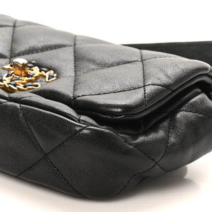 Chanel Goatskin Quilted Chanel 19 Waist Bag Black 10 of 10