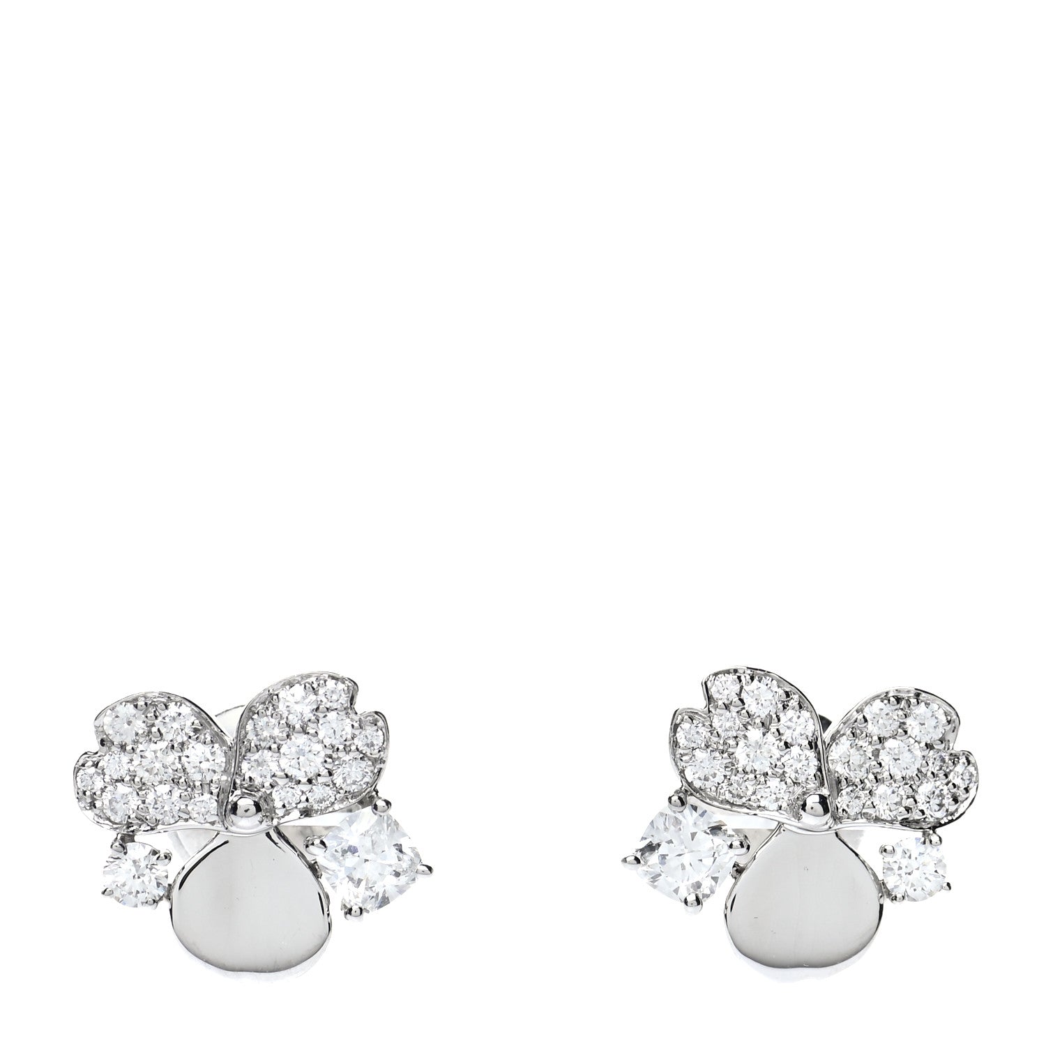Tiffany Platinum Diamond Paper Flowers Cluster Earrings 1 of 4