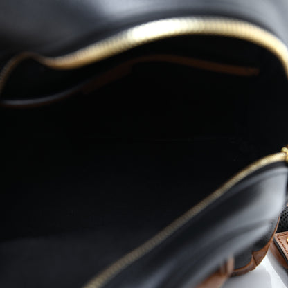 MCM Visetos Calfskin Medium Geonautic Backpack Black Cognac 5 of 19