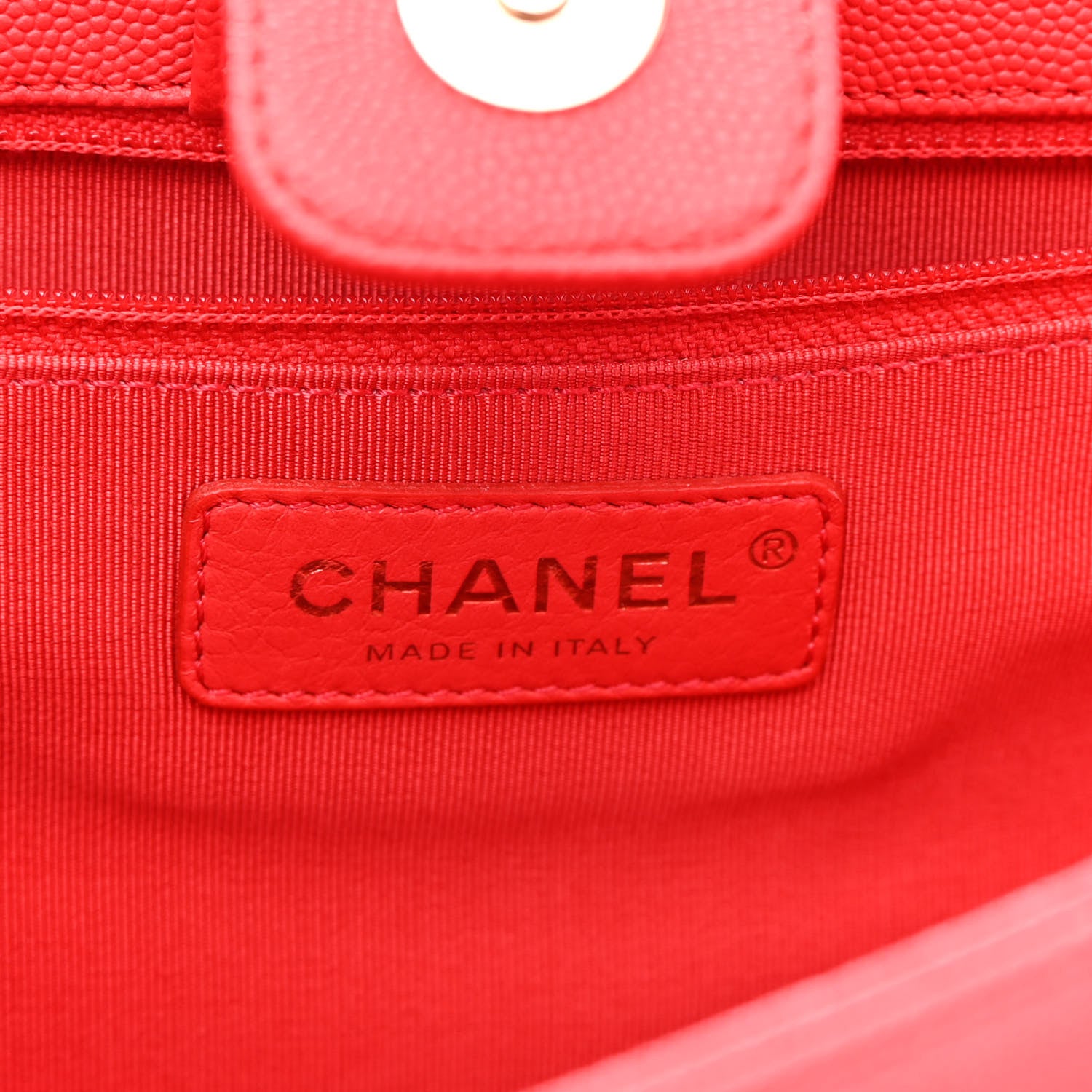 Chanel Caviar Quilted In Out Flap Shopping Tote Red 7 of 12