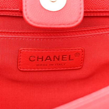 Chanel Caviar Quilted In Out Flap Shopping Tote Red 7 of 12