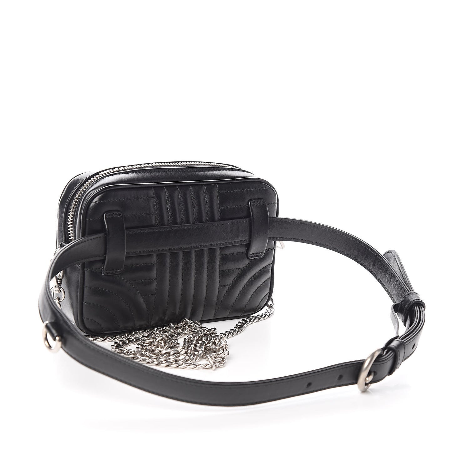 Soft Calfskin Impunture Diagramme Belt Bag Black