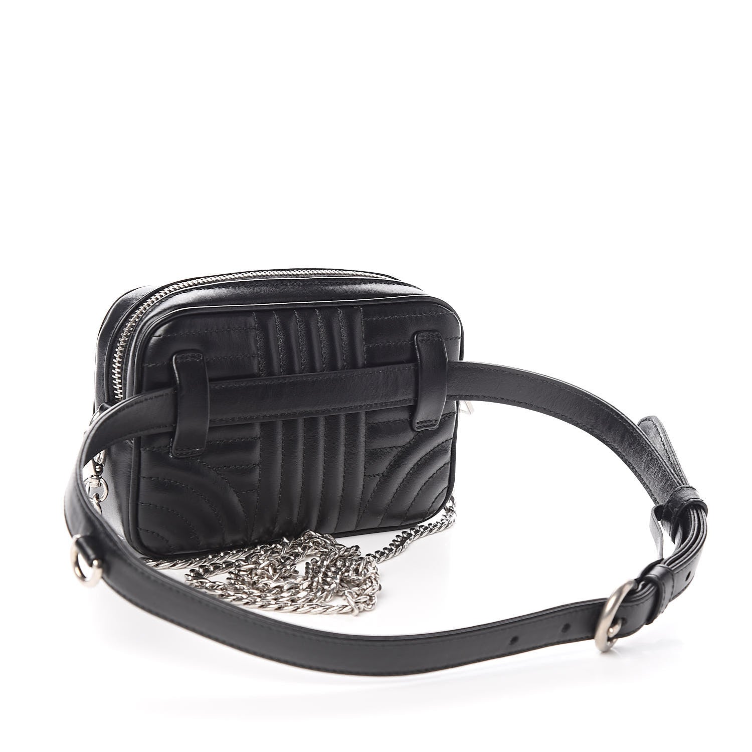 Prada Soft Calfskin Impunture Diagramme Belt Bag Black 3 of 9