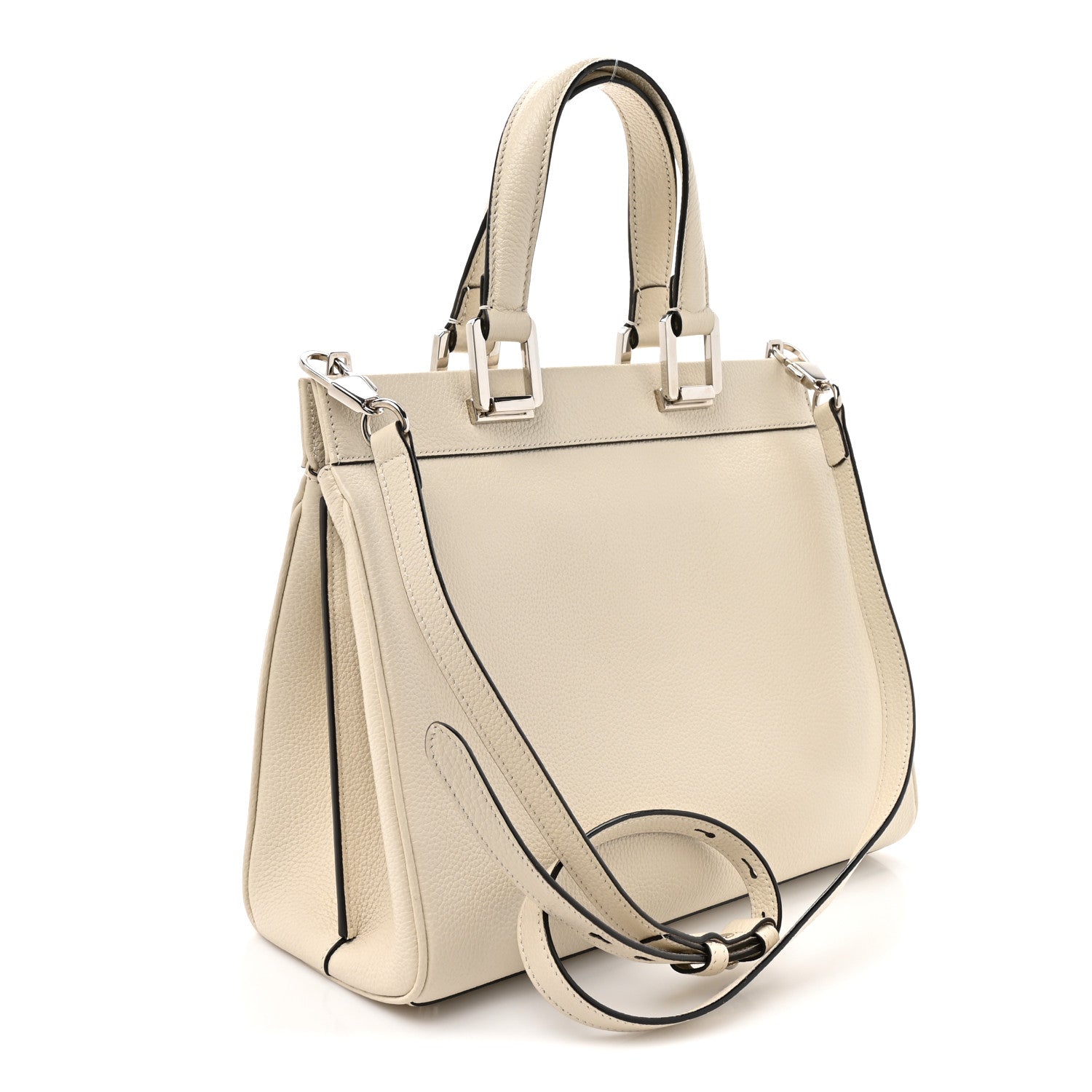 Gucci Grainy Calfskin Small Zumi Top Handle Bag Mystic White 3 of 13