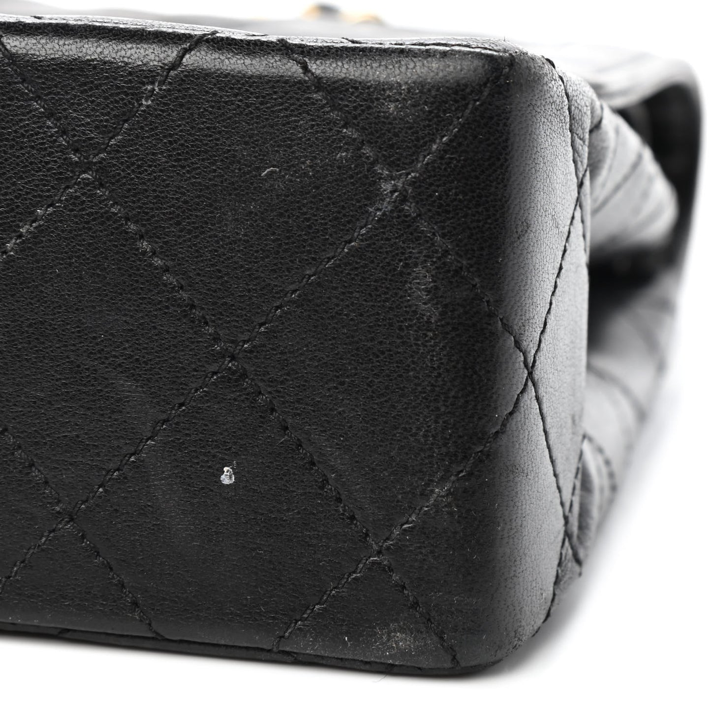 Lambskin Quilted Medium Double Flap Black