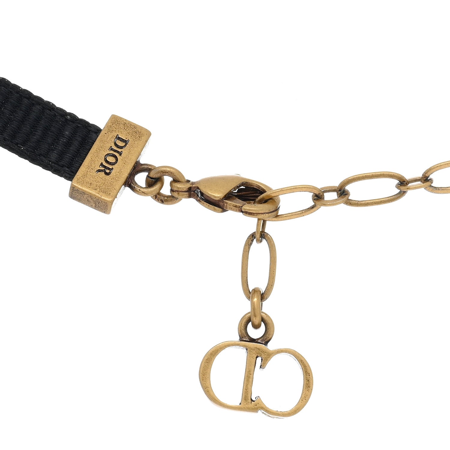 Christian Dior Grosgrain Ribbon J'Adior Logo Choker Necklace Black 4 of 4