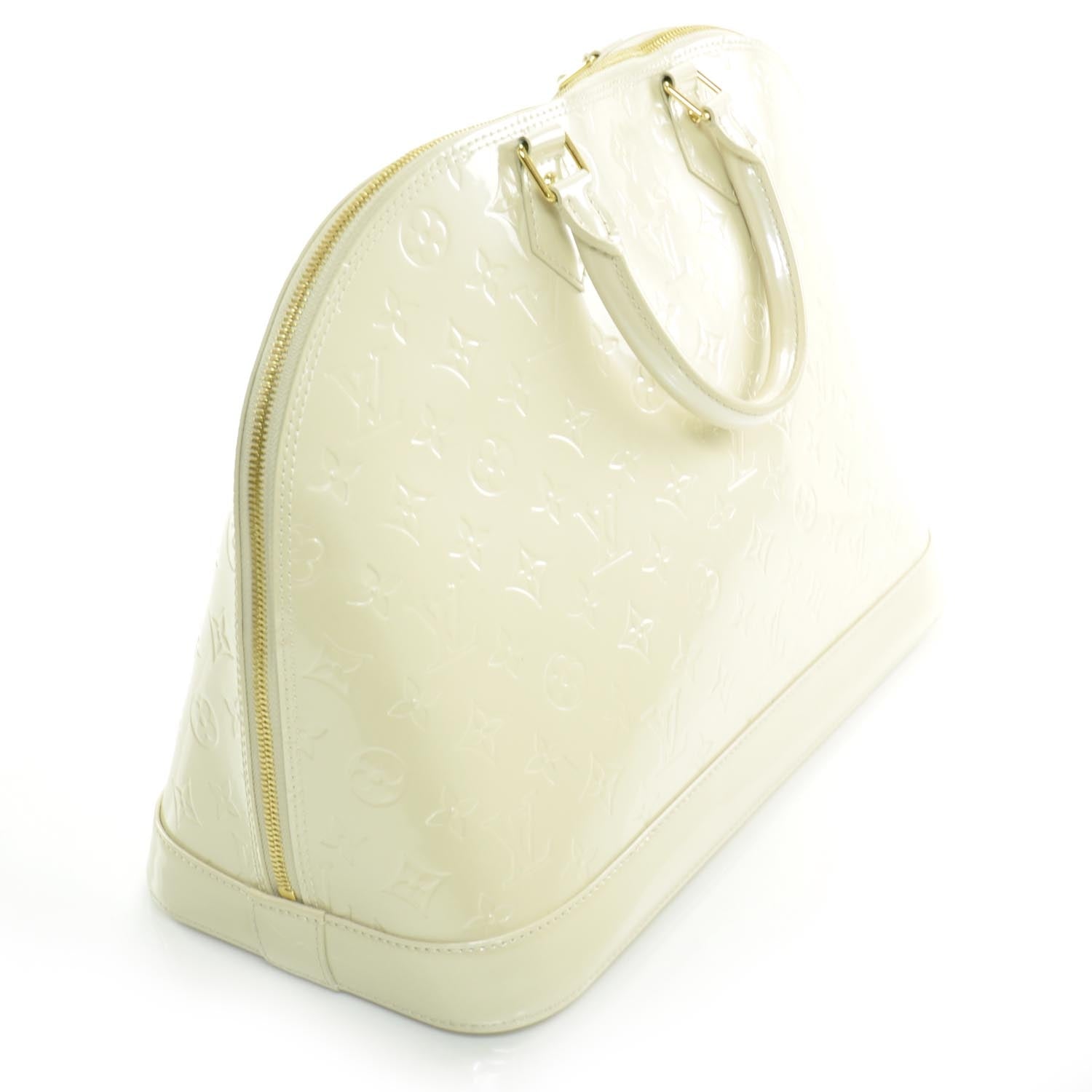 Louis Vuitton Vernis Alma MM Blanc Corail 3 of 9