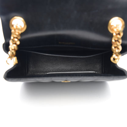 Saint Laurent Lambskin Matelasse Monogram Medium Vicky Chain Bag Black 4 of 11