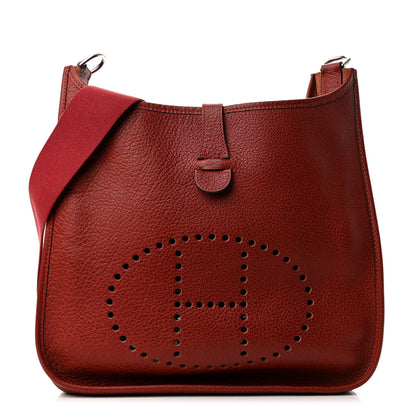 Hermes Buffle Skipper Evelyne GM Rouge H 1 of 11