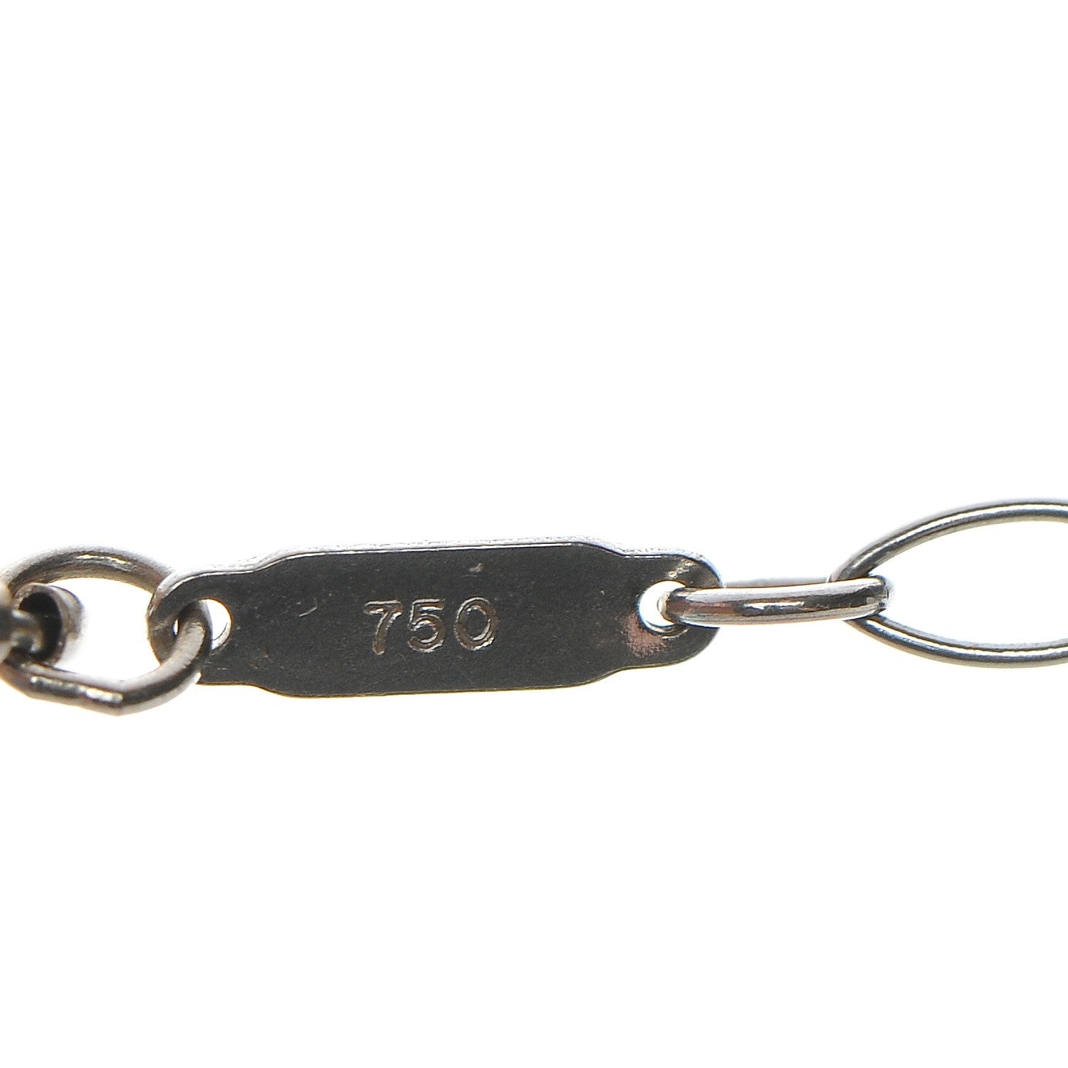 Tiffany 18K White Gold Diamond Mini Heart Key Charm Pendant Link Necklace 7 of 10
