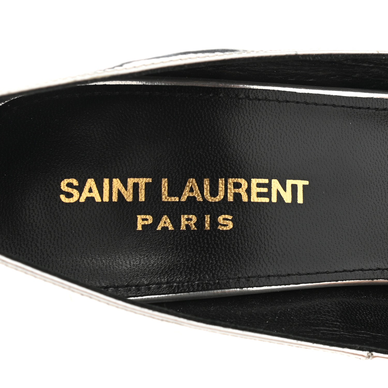 Saint Laurent Calfskin Kiki 100 Pumps 38.5 Silver 6 of 9