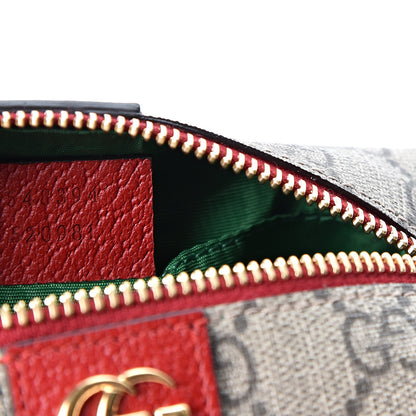 Gucci Soft GG Supreme Monogram Calfskin Small Ophidia Cosmetic Case Beige Ebony Hibiscus Red 6 of 8
