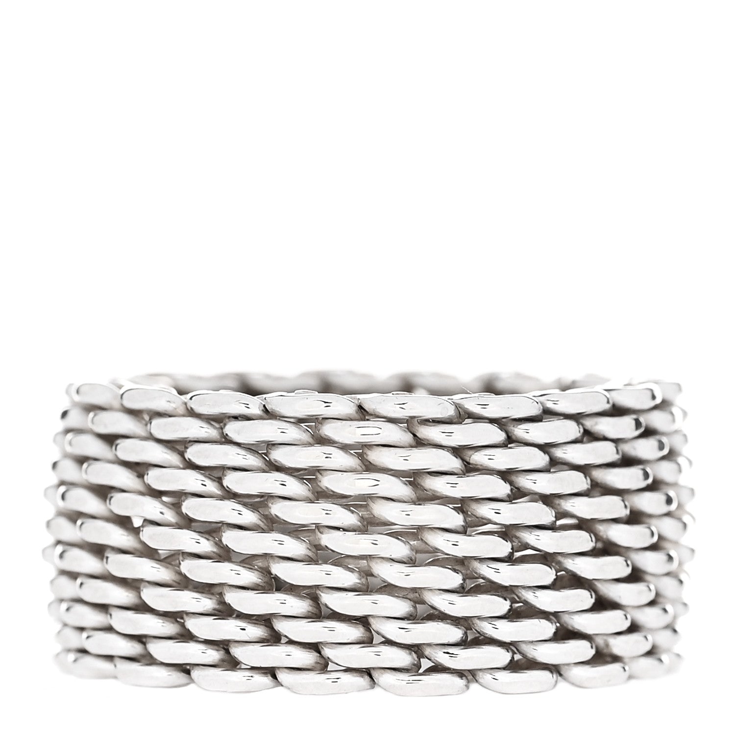 Tiffany Sterling Silver Somerset Mesh Ring 52 6 1 of 4