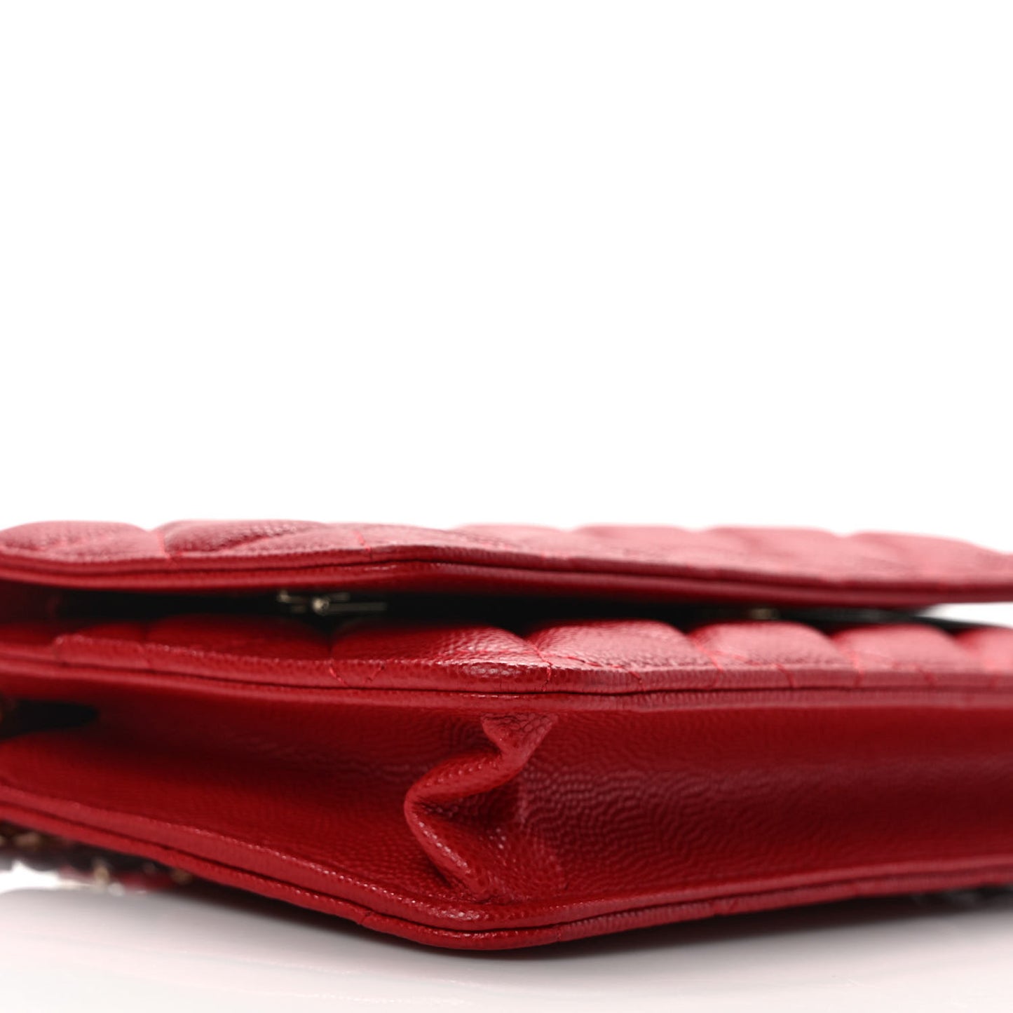 Caviar Quilted Wallet On Chain WOC Red