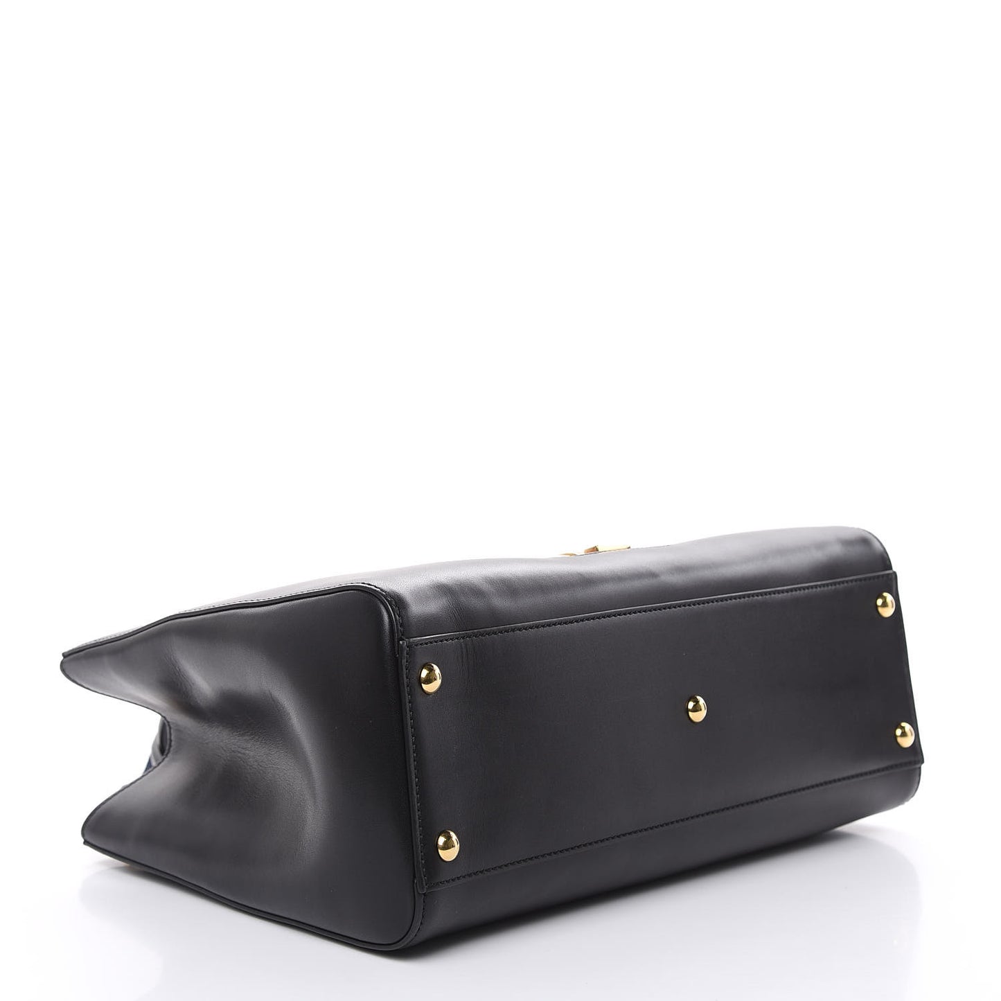 Calfskin Large Sylvie Top Handle Tote Black