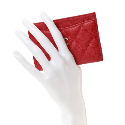 Chanel Caviar Quilted Card Holder Red 2 of 8