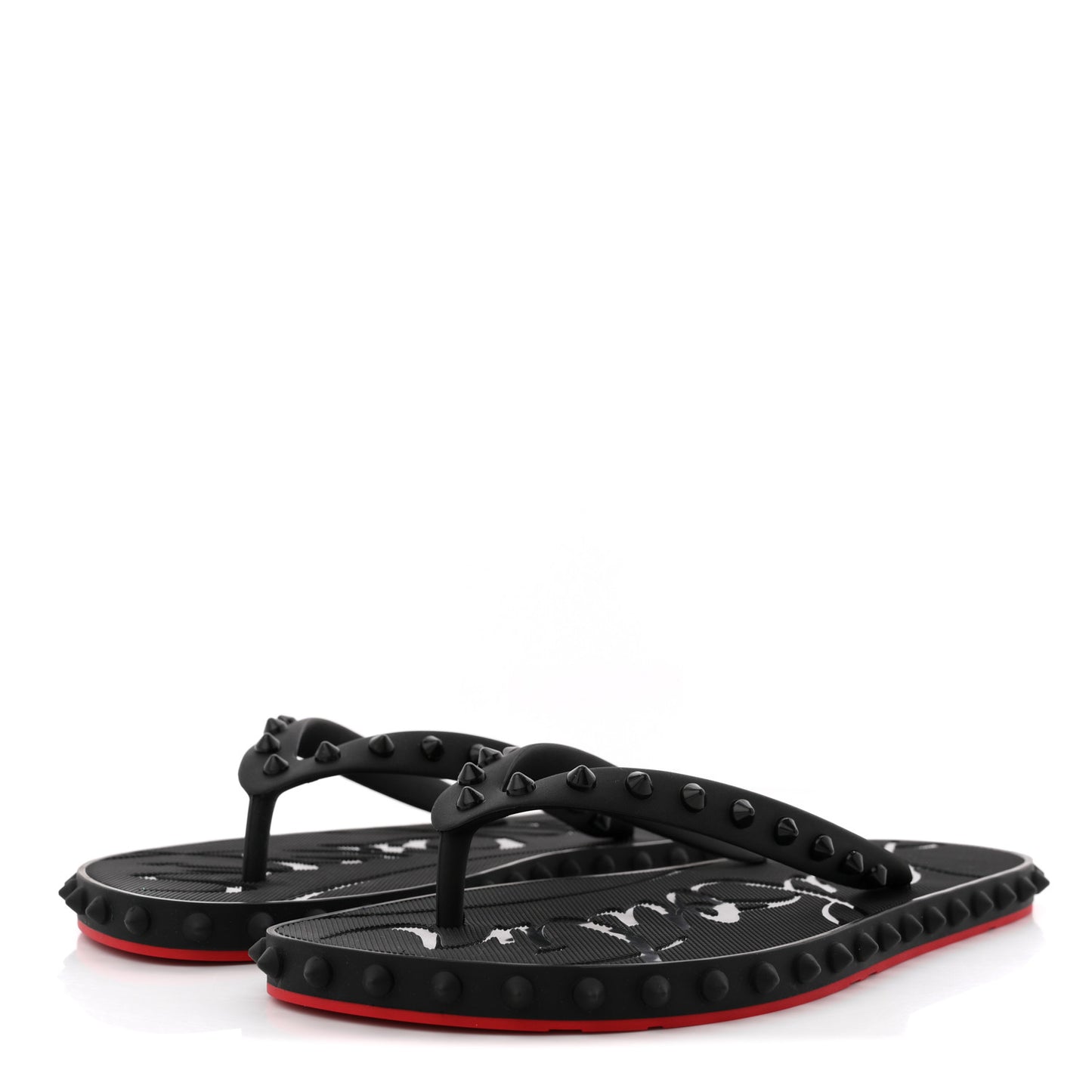 Rubber Spike Loubi Donna Flip Flop 40 Black