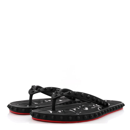 Christian Louboutin Rubber Spike Loubi Donna Flip Flop 40 Black 4 of 9
