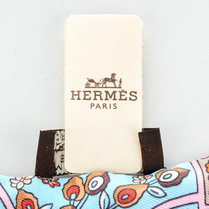 Hermes Silk Au Pays Des Oiseaux Fleurs Twilly Orange Brun Saumon 6 of 6