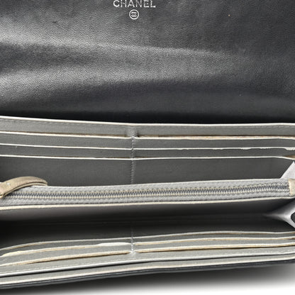 Chanel Lambskin Camellia Embossed Flap Wallet Black 5 of 15