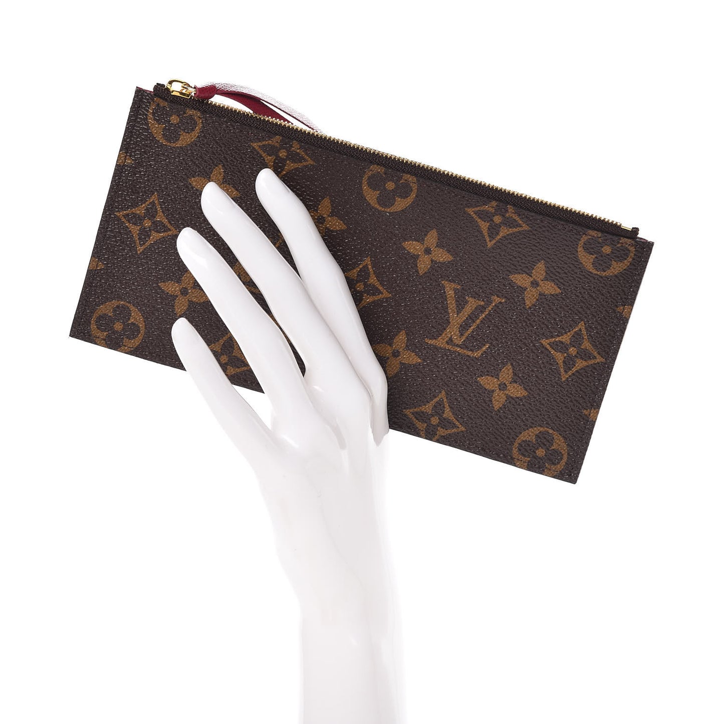 Monogram Felicie Chain Wallet Zippered Insert Fuchsia