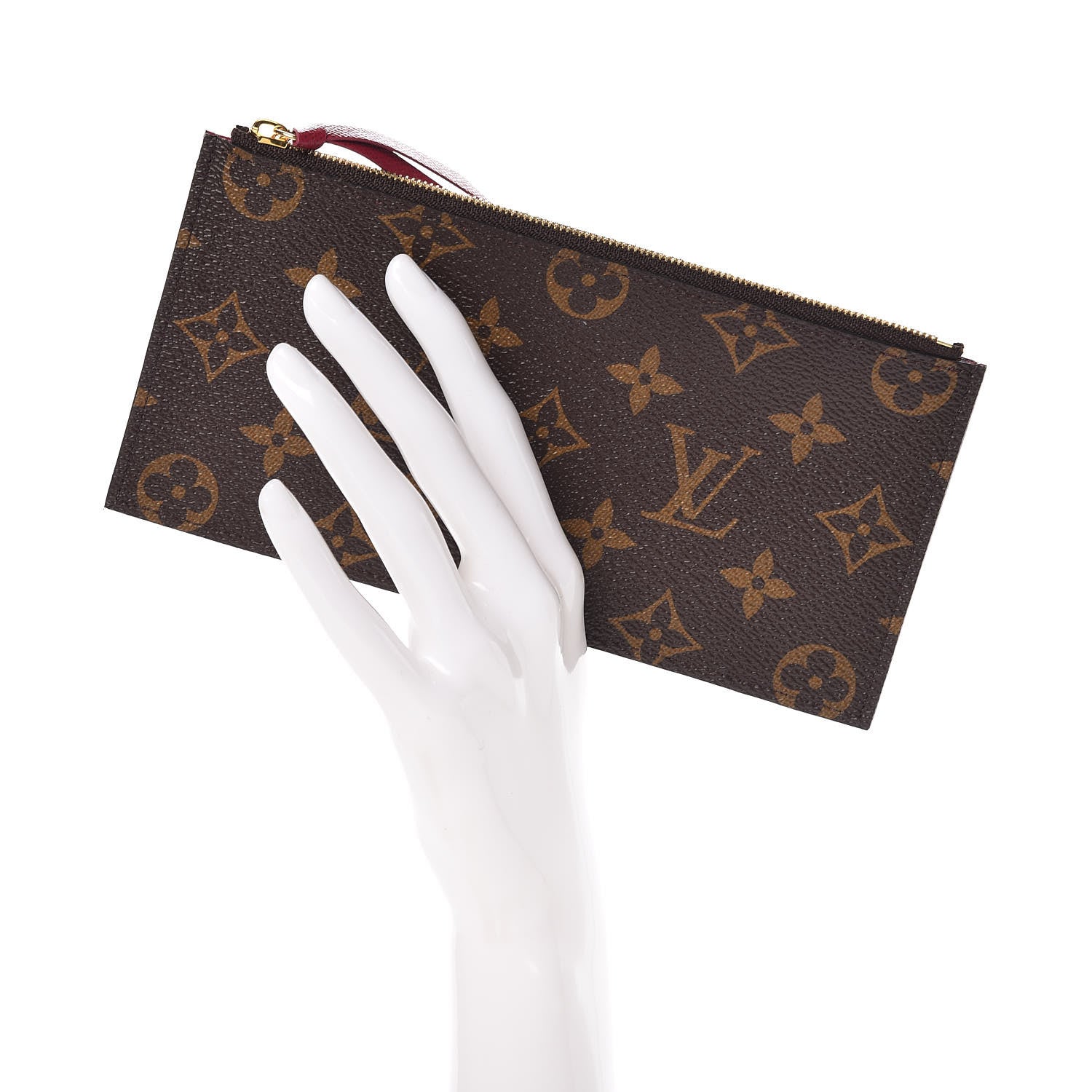 Louis Vuitton Monogram Felicie Chain Wallet Zippered Insert Fuchsia 2 of 6