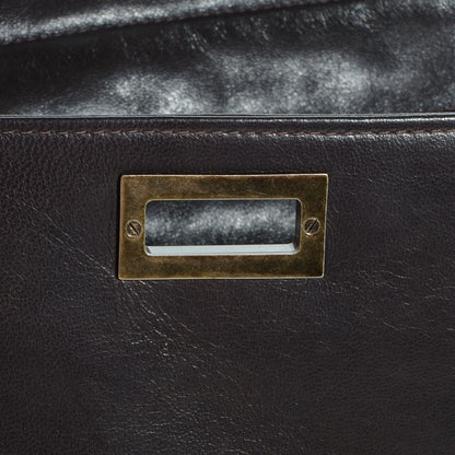 Chanel Lambskin Horizontal Quilt Jumbo Mademoiselle Flap Dark Brown 5 of 9