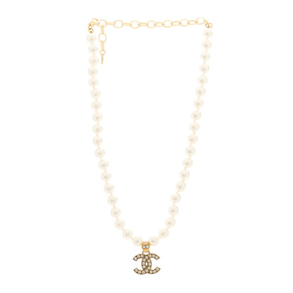 Chanel Pearl Crystal CC Choker Necklace 3 of 5