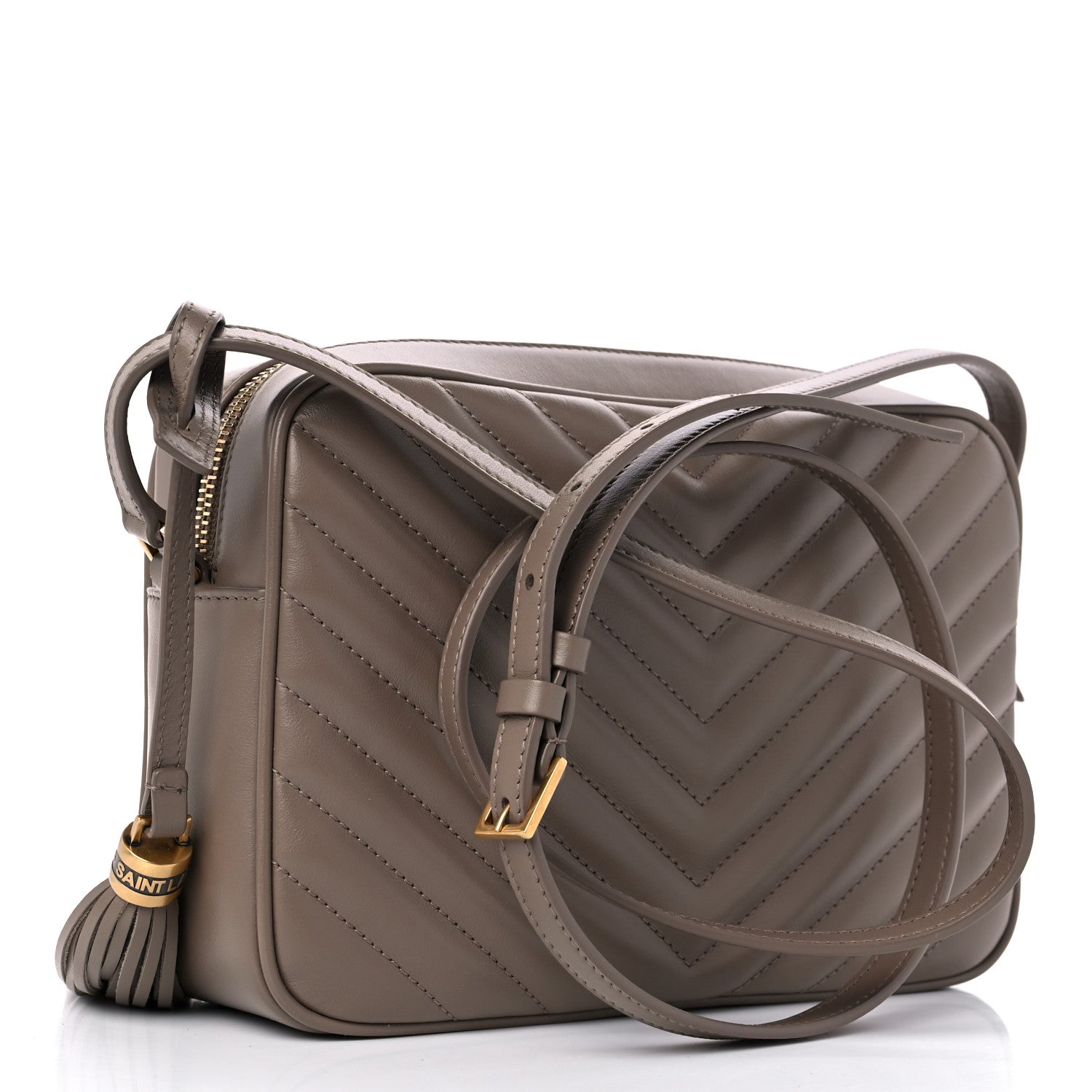 Saint Laurent Calfskin Matelasse Monogram Lou Camera Bag Taupe 3 of 9