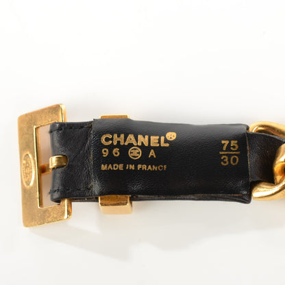 Chanel Lambskin Chain CC Belt 75 30 Black Gold 6 of 8